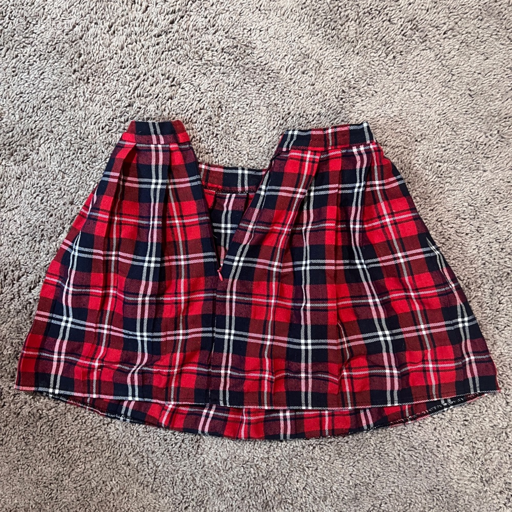 Red Paid Mini Skirt w/zipper